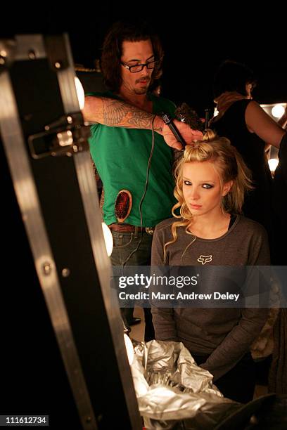 Model backstage at Rolling with Style Gala Fall 2007