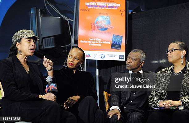 Attallah Shabazz, Susan L. Taylor, Butch Lewis and Terrie Williams attend a panel discussion of Williams' new book "Black Pain: It Just Looks Like...