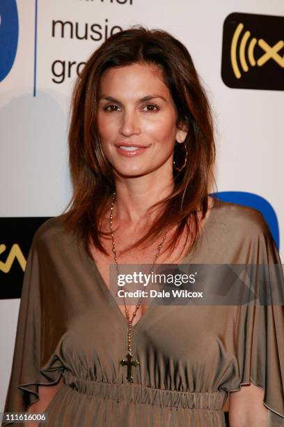Cindy Crawford arrives at the Warner Music Group Post-Grammy Party held at Vibiana on February 10, 2008 in Los Angeles, California.
