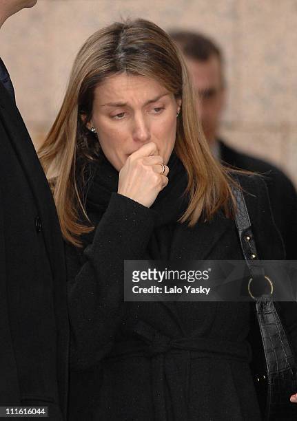 Princess Letizia during Erika Ortiz Funeral - February 8, 2007 at Tres Cantos Cemetry in Madrid, Spain.