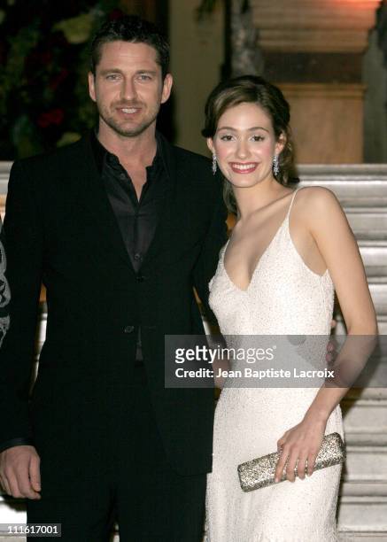 Gerard Butler and Emmy Rossum during "The Phantom of the Opera" Paris Photocall at Opera Garnier in Paris, France.