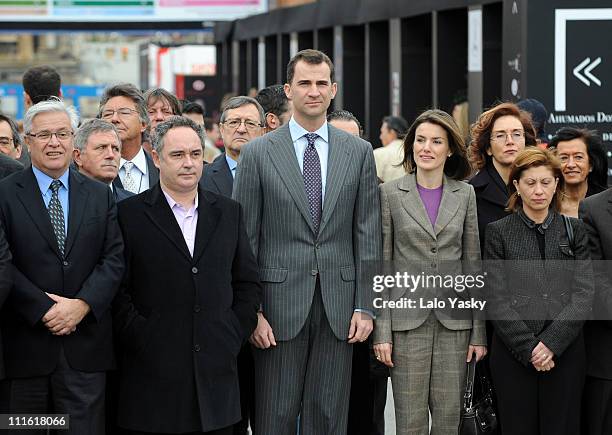 Ferran Adria, Prince Felipe and Princess Letizia of Spain attend the opening of the gastronomic international fair "Alimentaria 2008", at the Fira,...