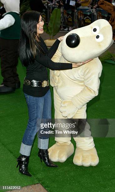 Kym Marsh and Gromit during "Wallace & Gromit: The Curse of the Were-Rabbit" - London Charity Premiere at Odeon West End in London, Great Britain.