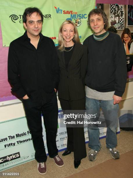 Adam Schlesinger, Lauri Schopp and Marc Lawrence during VH1 Save The Music Foundation - February 13, 2007 at Anderson School/PS 334 in New York City,...