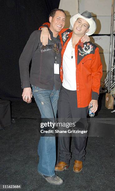 Jasen Kaplan and Traver Rains during Olympus Fashion Week Fall 2006 - Heatherette - Backstage at Bryant Park - The Tent in New York City, NY, United...