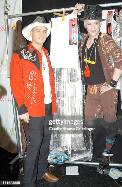 Traver Rains and Richie Rich during Olympus Fashion Week Fall 2006 - Heatherette - Backstage at Bryant Park - The Tent in New York City, NY, United...