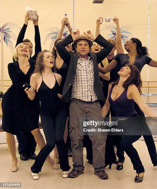 Norbert Leo Butz with cast members from "Dirty Rotten Scoundrels"