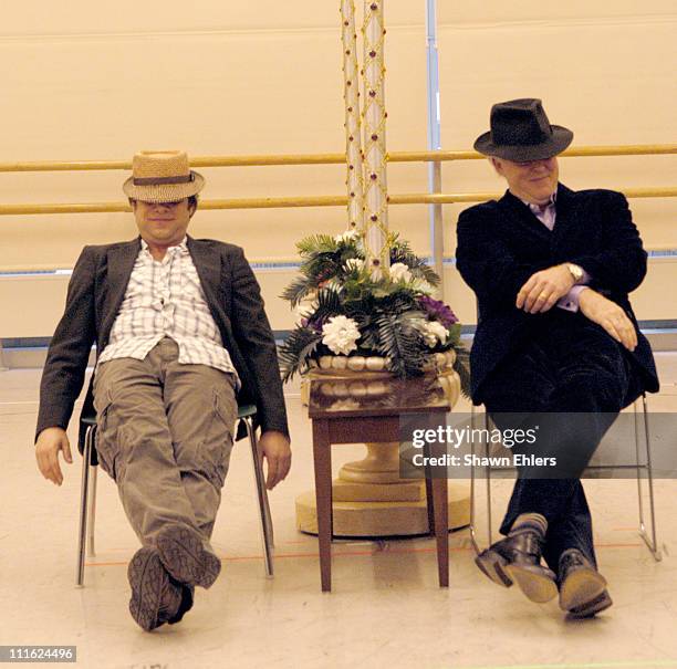 Norbert Leo Butz and John Lithgow during "Dirty Rotten Scoundrels" Rehearsal - January 12, 2005 at New 42nd Street Studios in New York City, New...