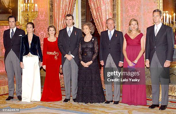 Jaime de Marichalar, Elena of Spain, Princess Letizia, Crown Prince Felipe, Queen Sofia, King Juan Carlos, Cristina of Spain and Inaki Urdangarin