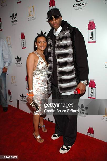Tracy McGrady and wife during Tracy McGrady and Diddy Host All-Star Kick Off Party at JET Nightclub - The Mirage Hotel & Casino in Las Vegas, Nevada,...