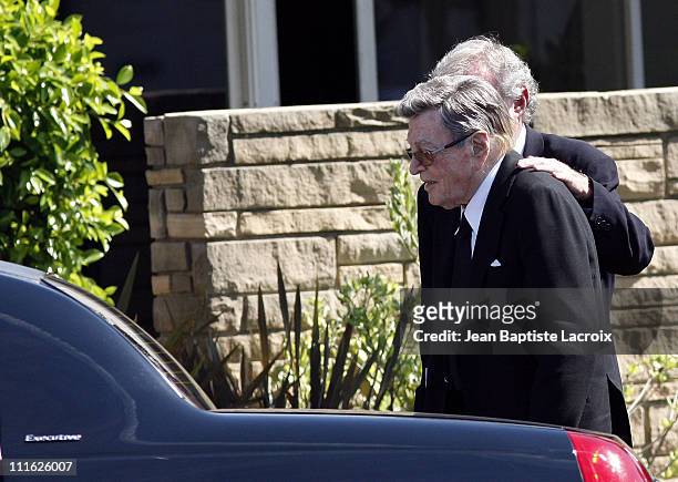 Tony Martin attends Cyd Charisse's Funeral Service at Hillside Memorial Park on June 22, 2008 in Culver City, California.