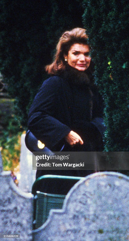 Jackie Onassis during Lord Harlech's Funeral In Wales at Wales in ...