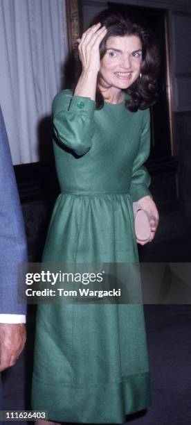 Jackie Onassis during Jackie Onassis At La Cote Basque Restaurant, United States.