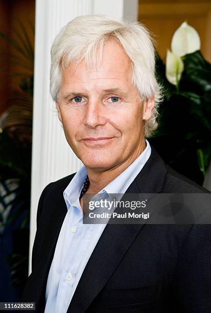 Chris Carter, "The X-Files" series and film writer, director and producer poses for a photo at the Twentieth Century Fox donation ceremony of a...