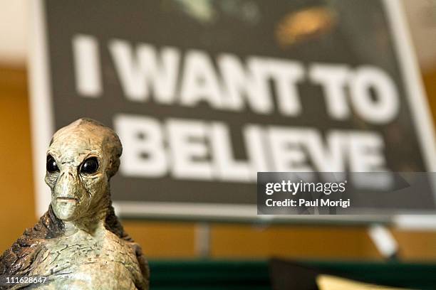 Files" memorabilia on display at the Twentieth Century Fox donation ceremony of a collection of objects from the "X-Files" to National Museum of...