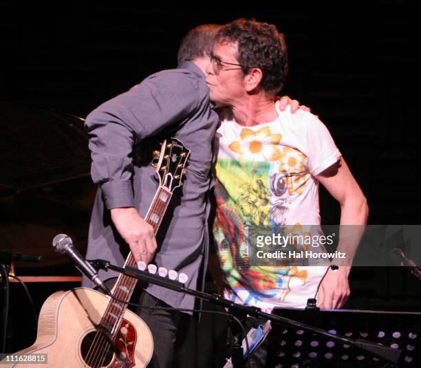 Pete Townshend of The Who and Lou Reed during Pete Townshend of The Who and Rachel Fuller Hold Attic Jam Show at Joe's Pub - February 20, 2007 at...