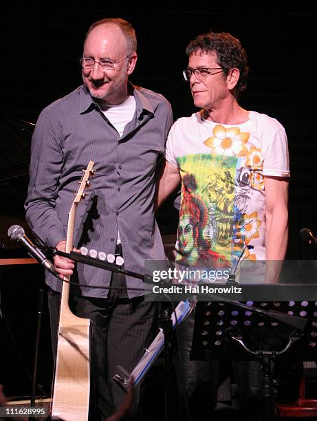 Pete Townshend of The Who and Lou Reed during Pete Townshend of The Who and Rachel Fuller Hold Attic Jam Show at Joe's Pub - February 20, 2007 at...