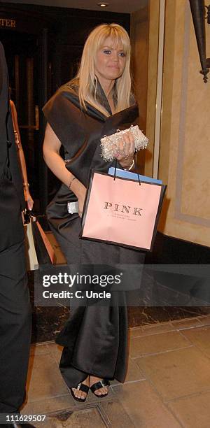 Daniella Westbrook during Michelle Heaton and Daniella Westbrook Leaving the The 2005 Pink Ice Ball - October 7, 2005 at Dorchester Hotel in London,...