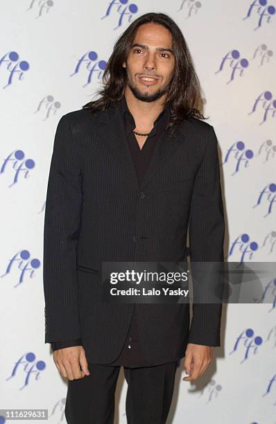 Flamenco dancer Joaquin Cortes receives a "FIFI" Fragrance Award for his perfume "Yekipe Joaquin Cortes Man" during the Spanish edition of the "FIFI"...