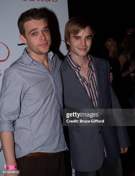 Nick Stahl and David Gallagher during Celebrity Birthday Celebration of David Gallagher and Kelly Hu - February 11, 2006 at Tao Nightclub Las Vegas...