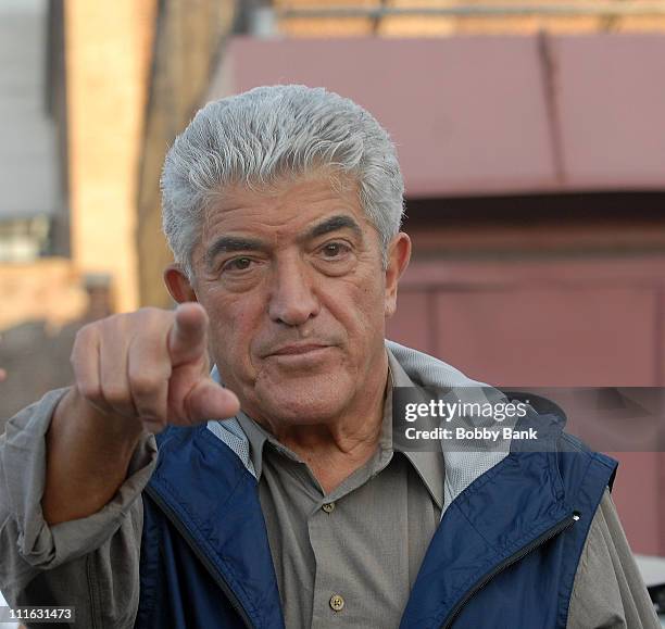 Frank Vincent on location for "The Tested"on the Streets of Brooklyn on August 17, 2008 in Brooklyn, New York.