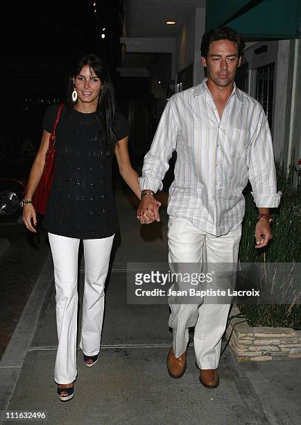 Angie Harmon and husband Jason Sehorn sighting on August 30, 2008 in Malibu, California.