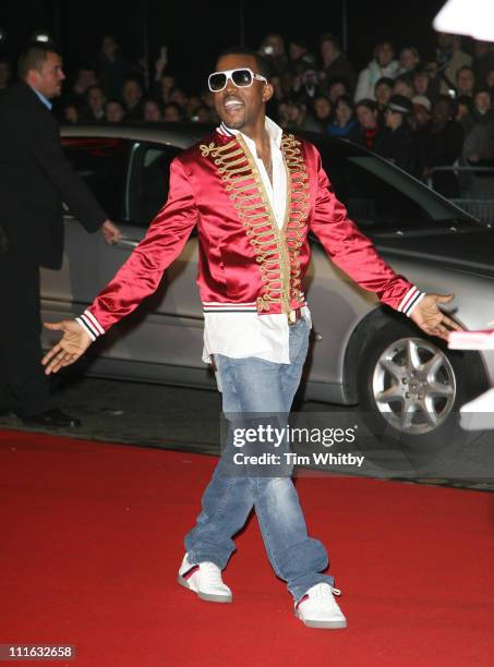 Kanye West during The Brit Awards 2006 with MasterCard - Outside Arrivals at Earls Court in London, Great Britain.