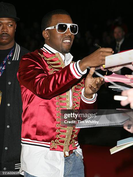 Kanye West during The Brit Awards 2006 with MasterCard - Outside Arrivals at Earls Court in London, Great Britain.