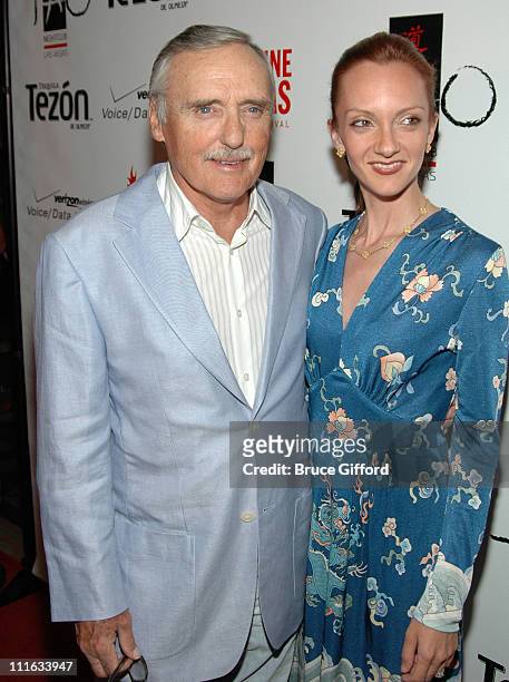 Dennis Hopper and Victoria Duffy during 2006 CineVegas Day 7: Red Carpet for Dennis Hopper's Birthday Party at Tao at Tao Nightclub Las Vegas in Las...