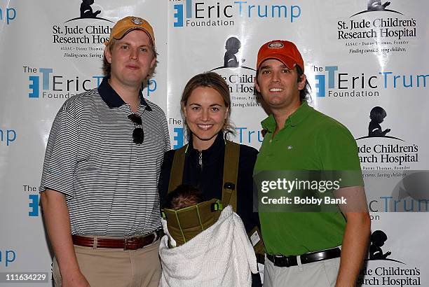 Eric Trump, Donald Trump Jr.,Vanessa Trump and Kai Madison Trump at The Eric Trump Foundation Golf Invitational at Trump National Golf Club September...