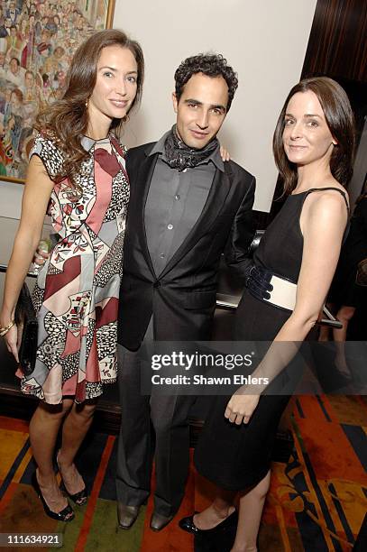 Olivia Chantecaille, Zac Posen and Annie Churchill at Saks CEO Steve Sadove Hosts An Intimate Dinner In Honor Of Zac Posen on September 20, 2007 at...