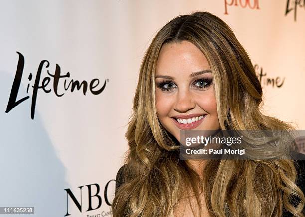 Actress Amanda Bynes poses for a photo at the Lifetime and NBCC screening of the Lifetime Original Movie "Living Proof" at the Historical Society of...