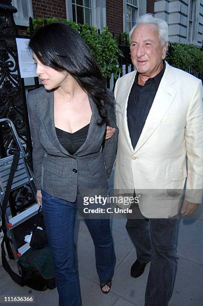Michael Winner and guest during Maze Restaurant Launch Party at London Marriott Hotel in London, Great Britain.
