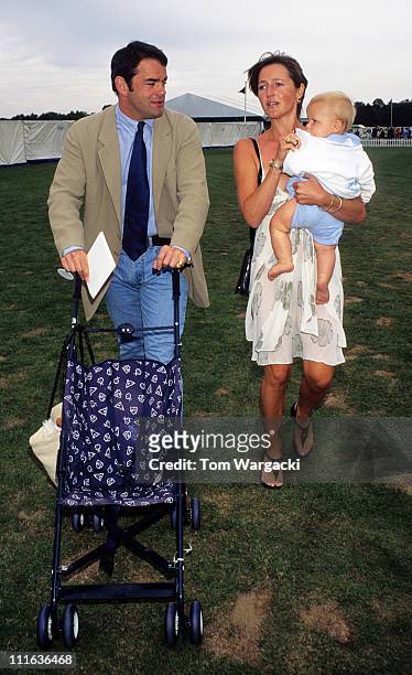 Will Carling, Ali Cockayne and son Henry during Will Carling and Ali Cockayne Sighting at the Cartier International Polo in Windsor - July 26, 1998...