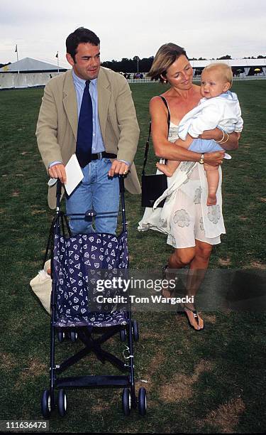 Will Carling, Ali Cockayne and son Henry during Will Carling and Ali Cockayne Sighting at the Cartier International Polo in Windsor - July 26, 1998...