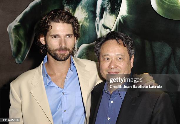 Eric Bana and Ang Lee, Director during "The Hulk" Premiere - Paris at UGC Bercy in Paris, France.