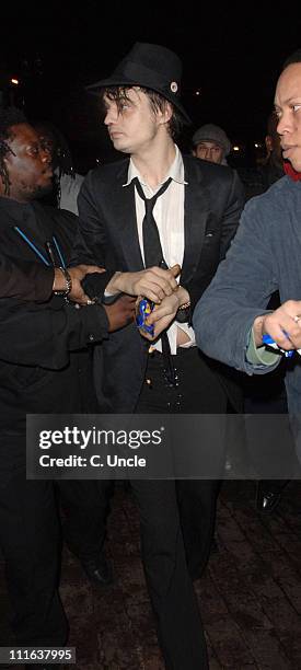 Pete Doherty during Shockwaves NME Awards 2006 - Departures at Hammersmith Palais in London, Great Britain.