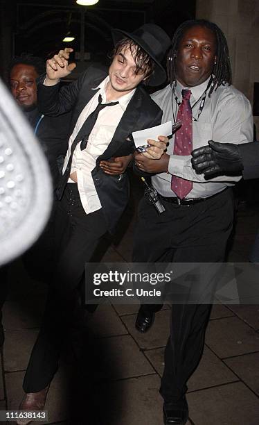 Pete Doherty during Shockwaves NME Awards 2006 - Departures at Hammersmith Palais in London, Great Britain.