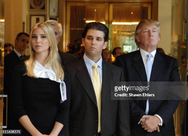 Ivanka Trump and Donald Trump Jr. And Donald Trump at Donald Trump, Ivanka Trump, Donald Trump, Jr.and Eric Trump Launch the N on October 10, 2007 at...