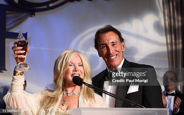 Actress, singer, and entrepreneur Connie Stevens and NIAF Chairman Dr. A. Kenneth Ciongoli pose after she received a NIAF Special Achievement Award...