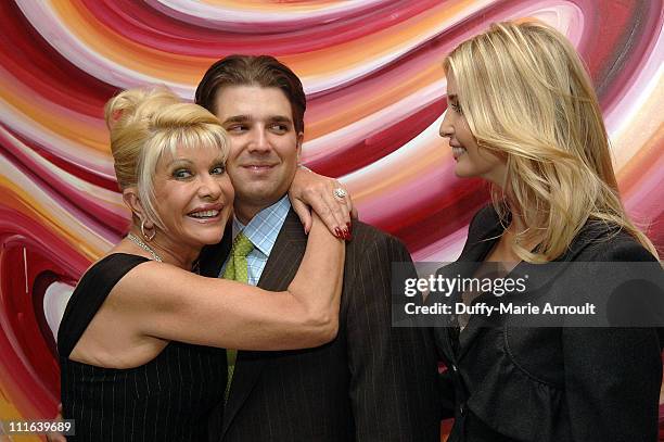 Ivana Trump with Donald Trump Jr., and Ivanka Trump, celebrates her engagement to Rossano Rubicondi at Italian singer Nicola Congiu's private...