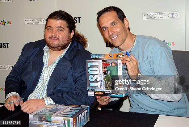 Jorge Garcia and Todd McFarlane during Todd McFarlane and Jorge Garcia of TV's "Lost" Launch "Lost" Action Figures - November 6, 2006 at Toys 'R Us -...