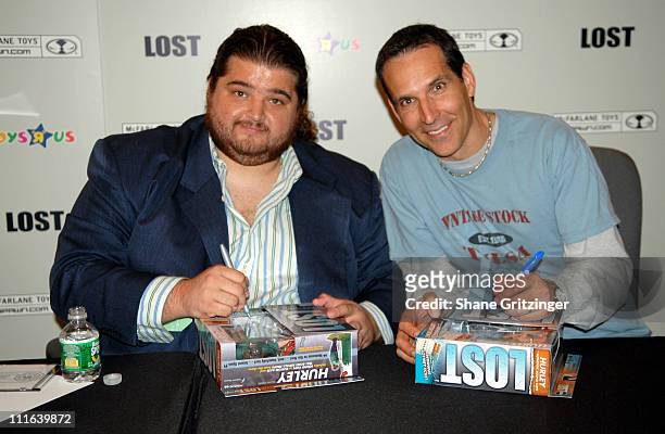 Jorge Garcia and Todd McFarlane during Todd McFarlane and Jorge Garcia of TV's "Lost" Launch "Lost" Action Figures - November 6, 2006 at Toys 'R Us -...