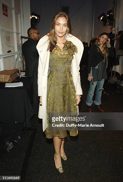 Miss Universe 2008 Dayana Mendoza attends Akiko Ogawa Fall 2009 during Mercedes-Benz Fashion Week at The Salon in Bryant Park on February 15, 2009 in...