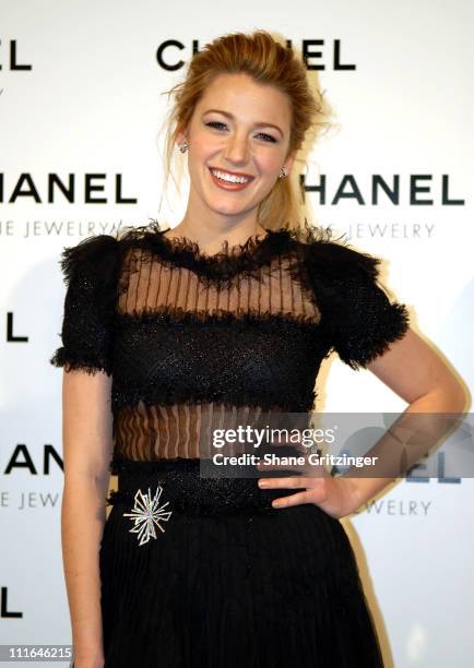 Actress Blake Lively attends "Night Of Diamonds" hosted by Chanel Fine Jewelry on January 16, 2008 in New York City, New York.