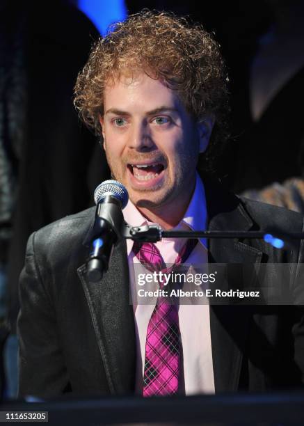 Singer Scott MacIntyre attends An Intimate Evening With David Foster and His Music hosted by peer on April 4, 2011 in Burbank, California.