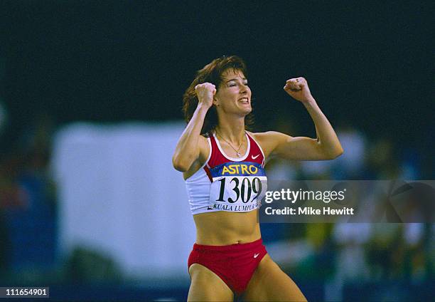 British high jump champion Jo Jennings competes in the Commonwealth Games at the National Stadium, Bukit Jalil, in Kuala Lumpur, 21st September 1998.