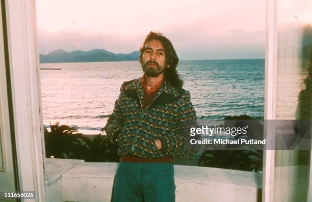 English singer-songwriter, guitarist and former Beatle, George Harrison , Cannes, France, 30th January 1976. Harrison is in Cannes for the Midem...