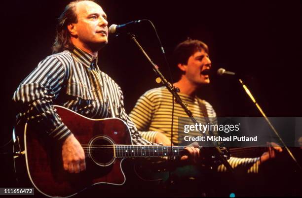 Steve Harley performs on stage, London, circa 1988.