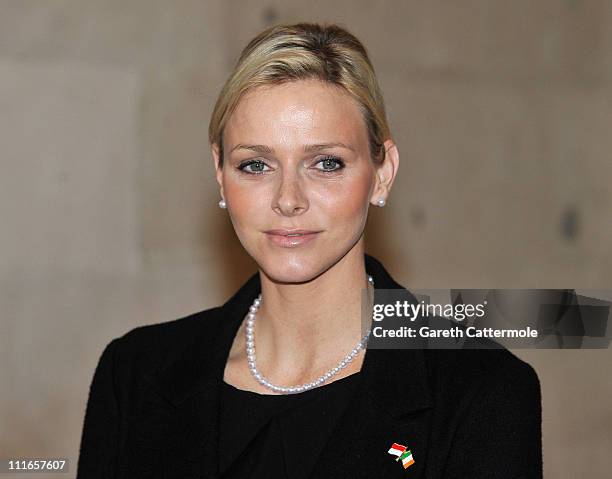 Charlene Wittstock, fiancee to His Serene Highness, Prince Albert II Of Monaco, attends a Civic Reception at City Hall during a State visit on April...